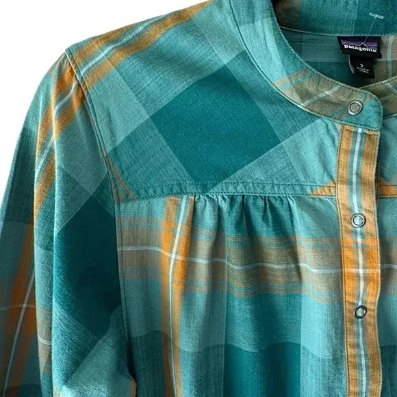 PATAGONIA | NWOT | SETTLERS DRESS ORGANIC COTTON PLAID BELTED | SIZE: 2 - Picture 4 of 12
